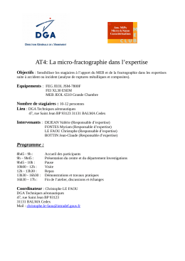 AT4: La micro-fractographie dans l`expertise