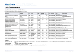 Liste des assureurs