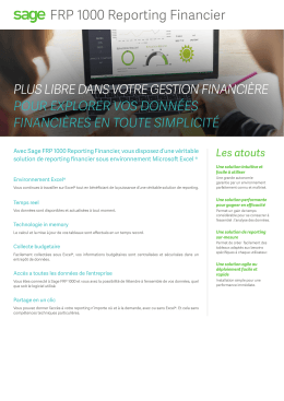 D&eacute;couvrez Sage FRP 100 Reporting Financier