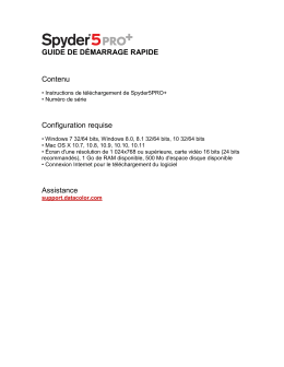 GUIDE DE D&Eacute;MARRAGE RAPIDE Contenu