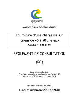 reglement de consultation - La salle des marchés MEGALIS