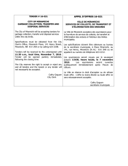 APPEL D`OFFRES 16-021