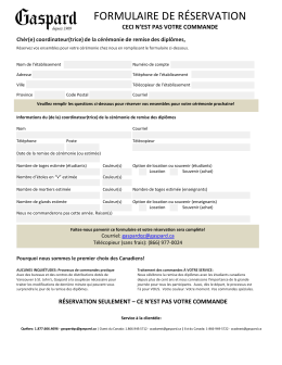 formulaire de réservation