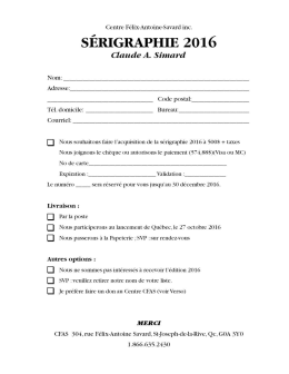 Pour commander votre exemplaire ou faire un don