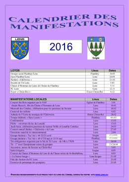LOTOS Lieux Dates MANIFESTATIONS LOCALES Lieux Dates