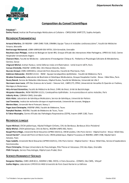 Composition du Conseil scientifique