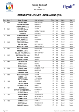D&eacute;parts benjamins - Ligue de Bretagne de Golf