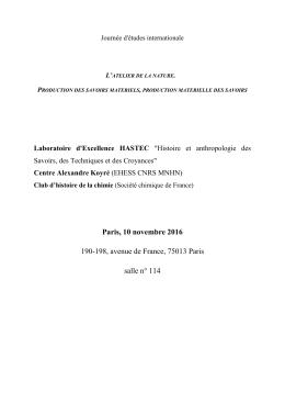 Résumés / Abstracts  - Centre Alexandre Koyré