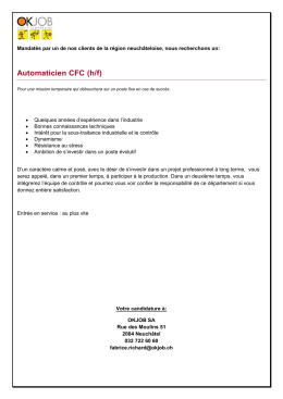 Automaticien CFC (h/f)