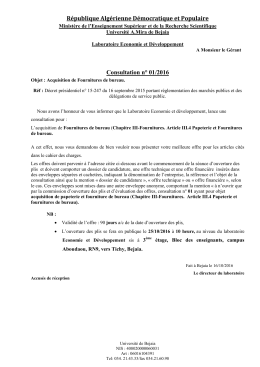 République Algérienne Démocratique et Populaire Consultation n