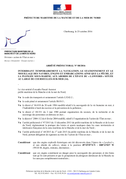 88 - Arrêté interdiction plongee epave Lawford
