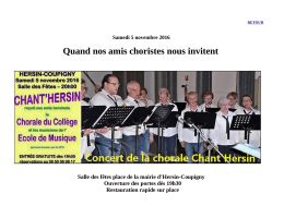 Quand nos amis choristes nous invitent