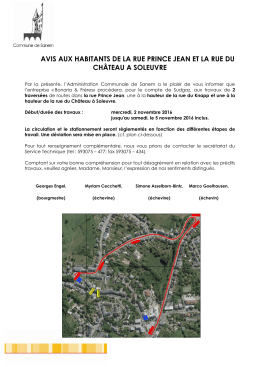 avis aux habitants de la rue prince jean et la rue du