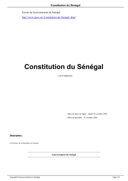 Constitution du S&eacute;n&eacute;gal - Gouvernement du S&eacute;n&eacute;gal