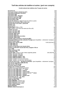 Tarif des articles de tradition et autres (port non compris)