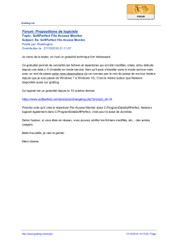 Forum: Propositions de logiciels