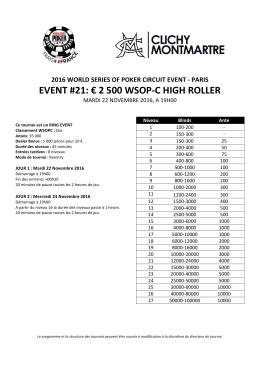 la structure détaillée du tournoi