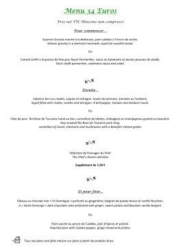 Téléchargez nos menus à 34, 39 euros