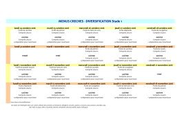 Menus cr&egrave;ches - Diversification 1