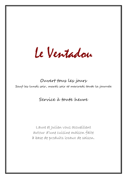 carte automne 2016 - Restaurant et Gite Le Ventadou