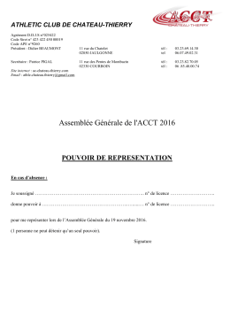 Assembl&eacute;e G&eacute;n&eacute;rale de l`ACCT 2016