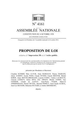 N° 4161 ASSEMBLÉE NATIONALE PROPOSITION DE LOI