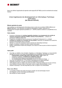 Un(e) Ingénieur(e) de développement en Informatique