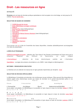 Droit - Les ressources en ligne