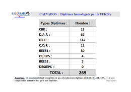 Page 1 EEKARAIÉ"! CALVADOS : Diplômes homologués par la