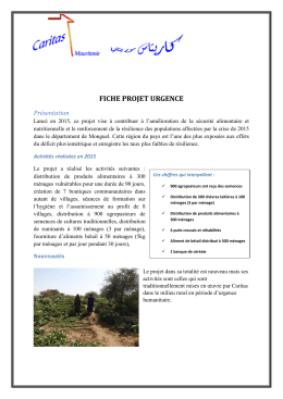 FICHE PROJET URGENCE