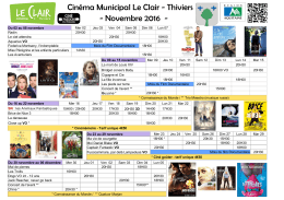 Cinéma Municipal Le Clair - Thiviers - Novembre 2016