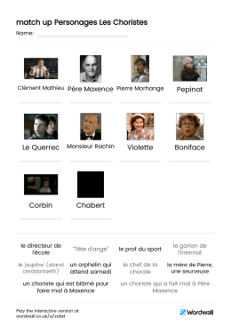 match up Personages Les Choristes