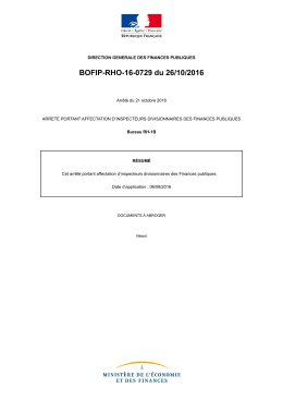 BOFIP-RHO-16-0729 du 26/10/2016 - Portail de l`&eacute;conomie et des