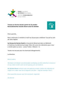 Travaux au Service Social &agrave; partir du 25 octobre Renovatiewerken