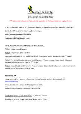 Mont&eacute;e du Koestel - Ski Club Markstein