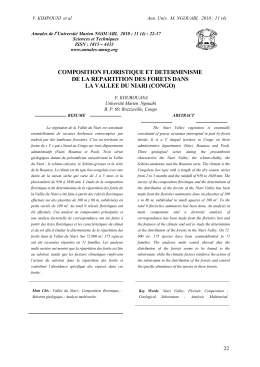 composition floristique et determinisme de la repartition des forets