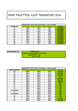 Notre brochure tarifaire