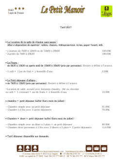 Tarifs 2017 - Courtine Accueil