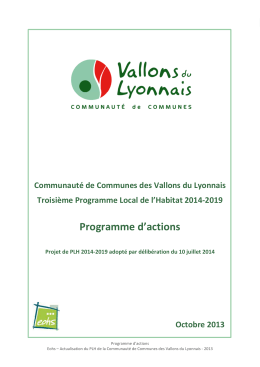 Programme d`actions PLH 2014-2019