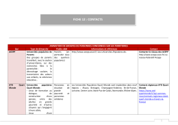 FICHE 12 : CONTACTS