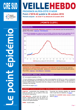 Point &eacute;pid&eacute;miologique au 26 octobre 2016. - InVS