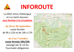 La D921 entre Villelongue et Luz-Saint-Sauveur sera