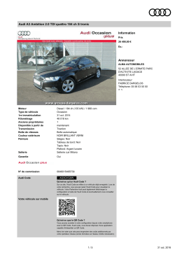 Audi A3 Ambition 2.0 TDI quattro 184 ch S tronic Information