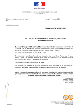 COMMUNIQUE DE PRESSE A31 - Travaux de