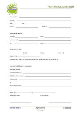 FICHE NOUVEAUX CLIENTS