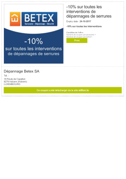 10% sur toutes les interventions de dépannages de serrures