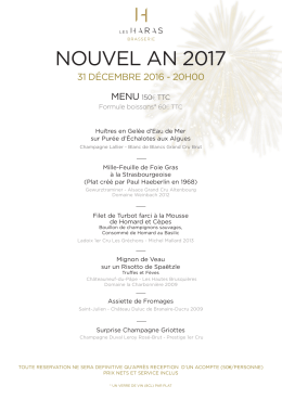 Afficher le menu du nouvel an