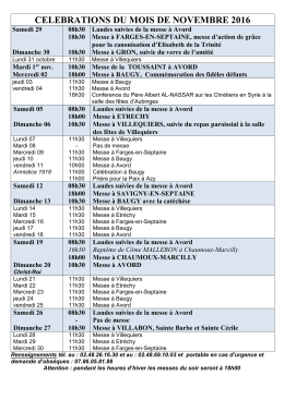 consulter les horaires de messes