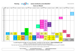 Planning (www.mambocha.com) 2016/2017 Cours sur Allauch