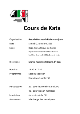 Cours de kata - Association neuch&acirc;teloise de judo